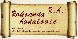 Roksanda Avdalović vizit kartica